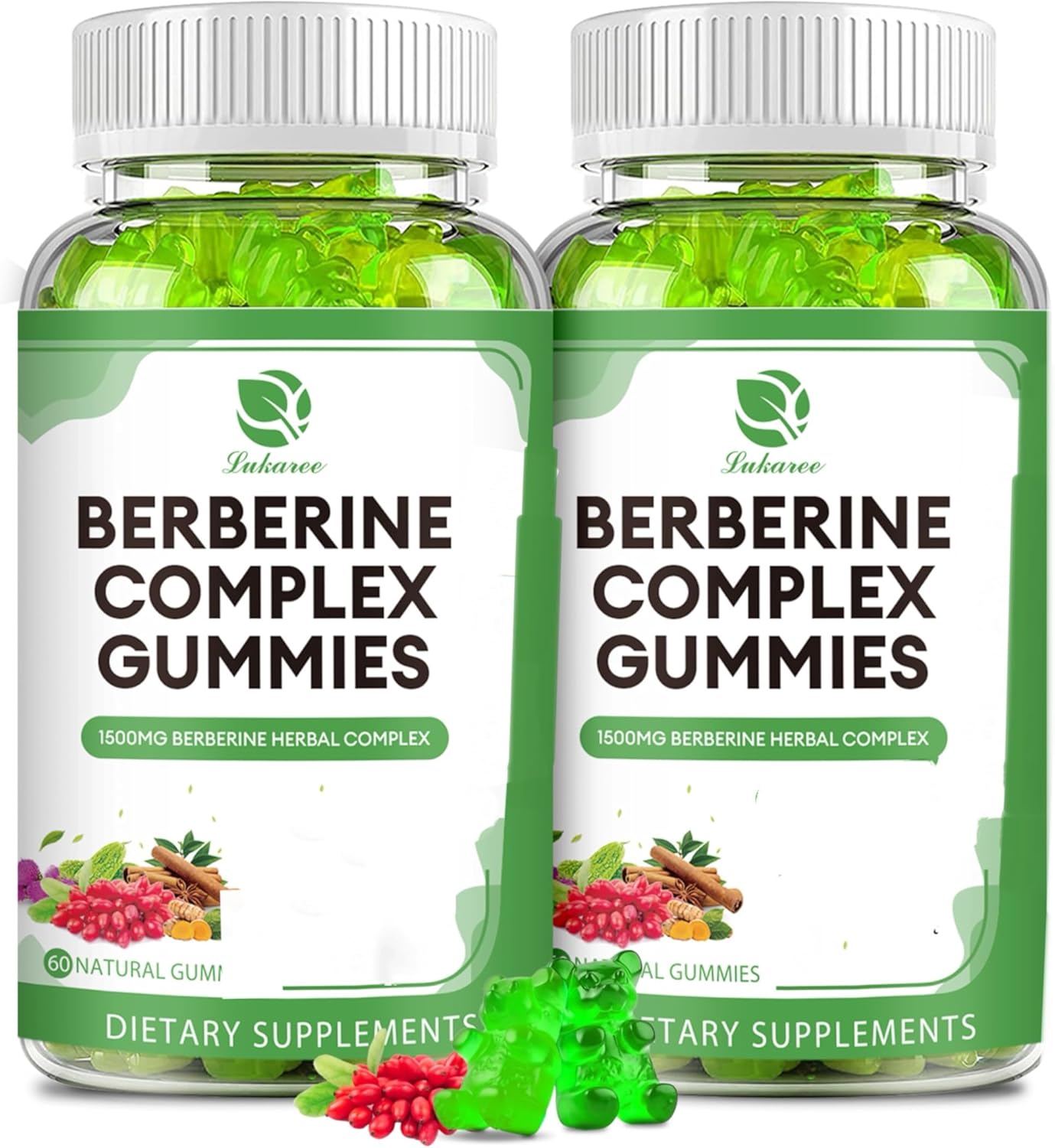 Berberine Complex Gummies with Ceylon Cinnamon, Turmeric, and Milk Thistle - 120 Count for Immune Health