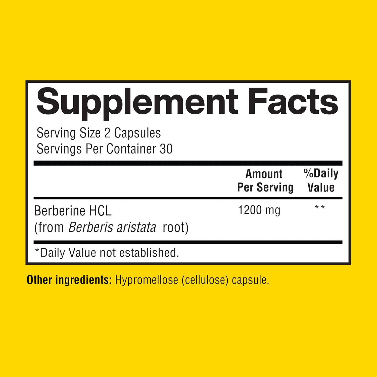 Berberine HCL 1200mg Capsules - Natural Berberine Supplement for Healthy Living - 60 Veggie Capsules