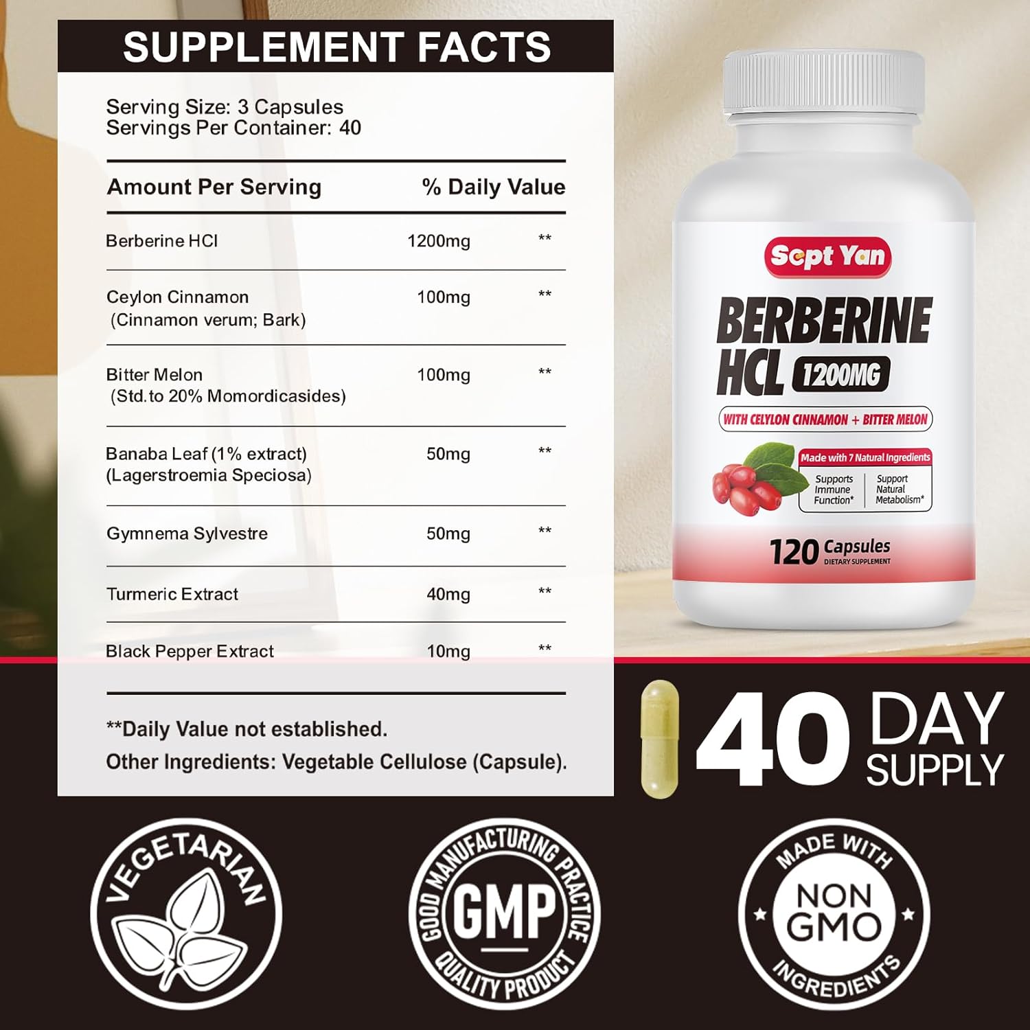 Berberine Supplement 1500mg with Ceylon Cinnamon - 120 Vegan Capsules for Immune, Metabolism, Digestion & Heart Health - BoostGo Australia