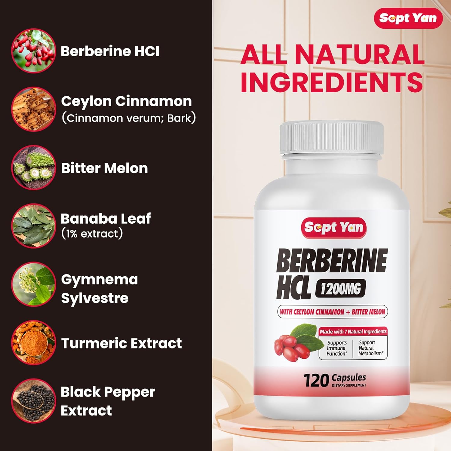 Berberine Supplement 1500mg with Ceylon Cinnamon - 120 Vegan Capsules for Immune, Metabolism, Digestion & Heart Health - BoostGo Australia