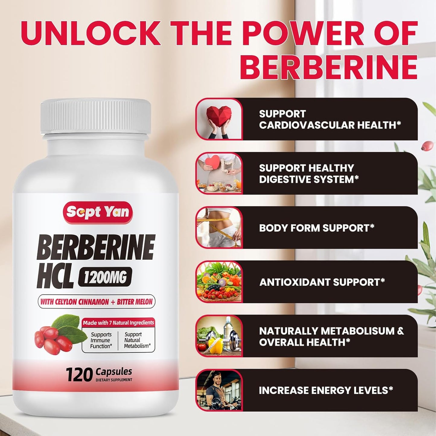 Berberine Supplement 1500mg with Ceylon Cinnamon - 120 Vegan Capsules for Immune, Metabolism, Digestion & Heart Health - BoostGo Australia