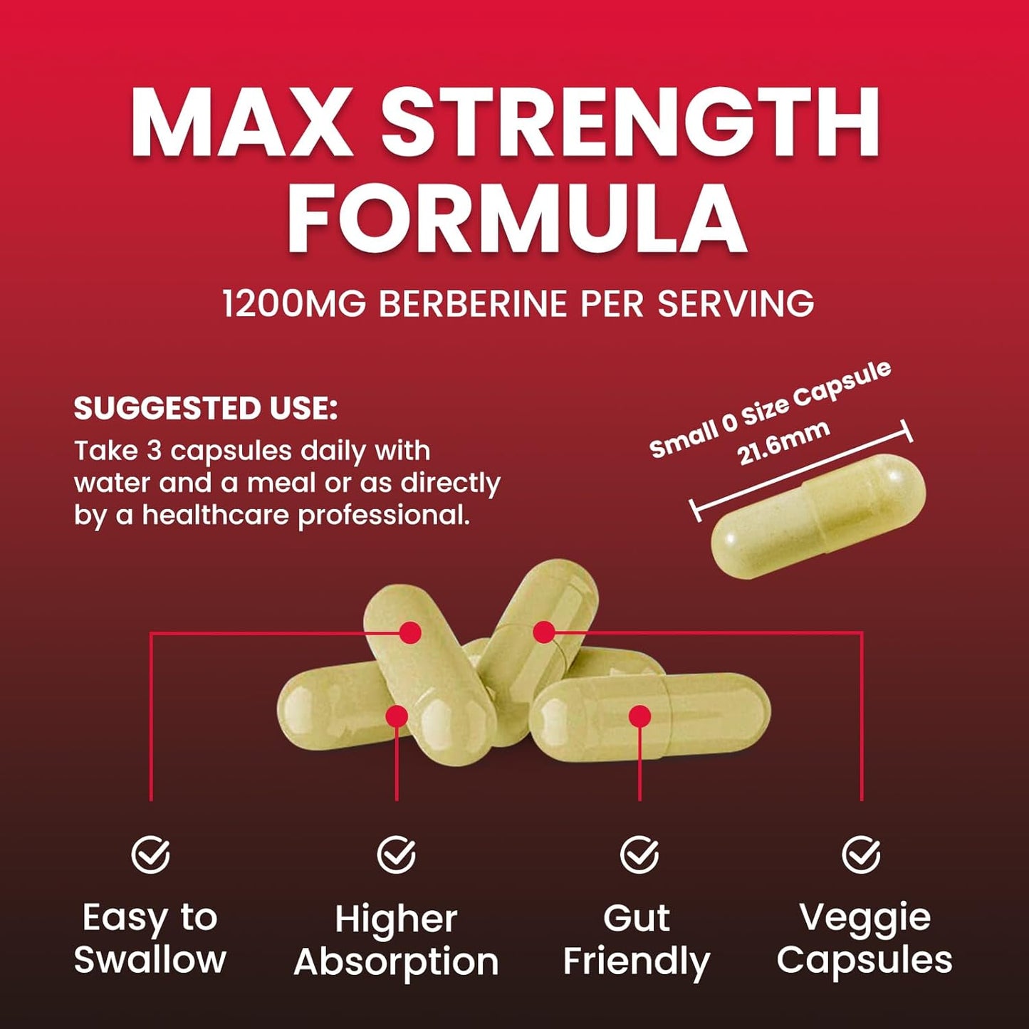 Berberine Supplement 1500mg with Ceylon Cinnamon - 120 Vegan Capsules for Immune, Metabolism, Digestion & Heart Health - BoostGo Australia