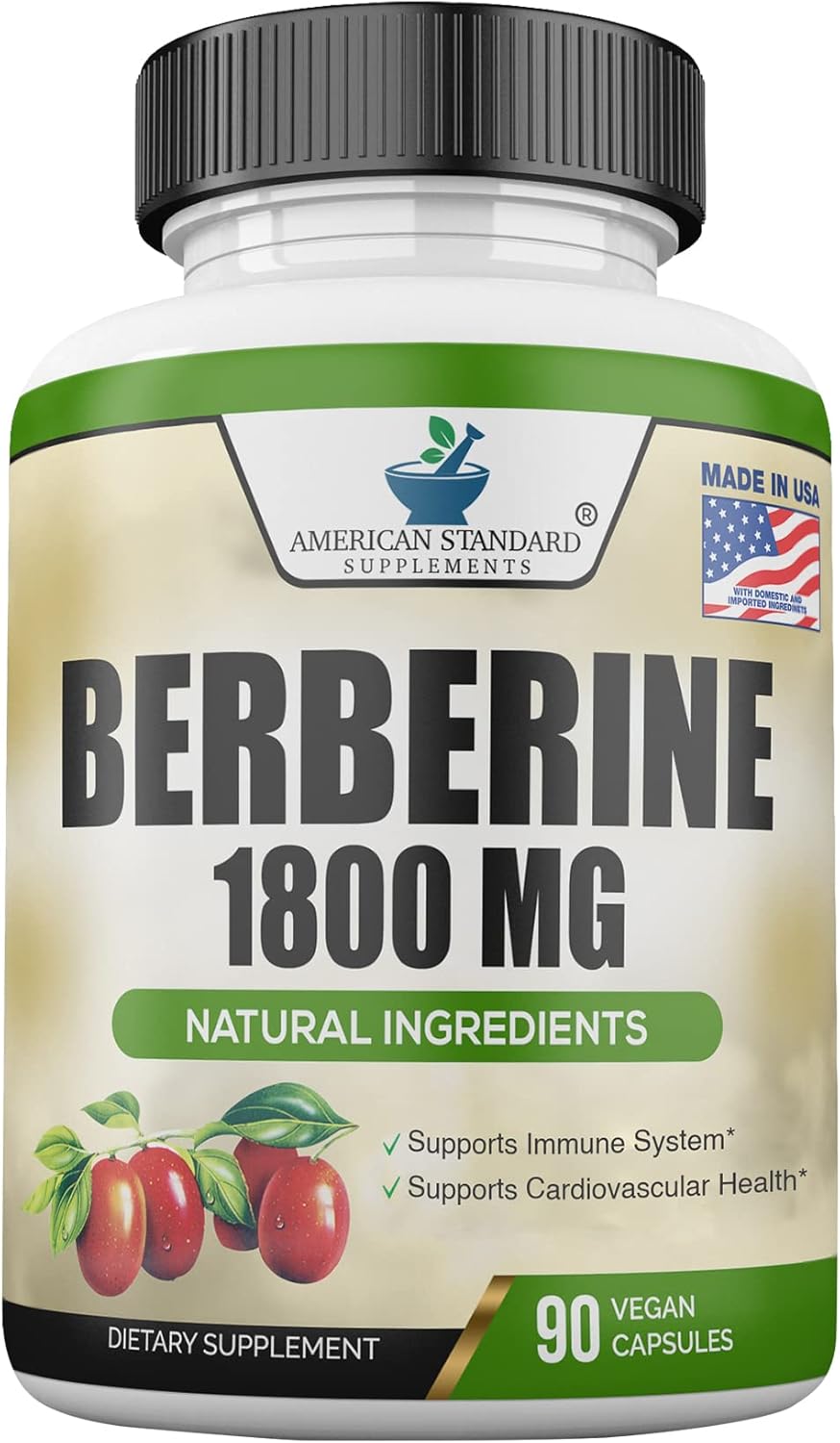 Berberine Supplement 1800mg Per Serving - Supports Cardiovascular Health - 90 Veggie Capsules - BoostGo Australia