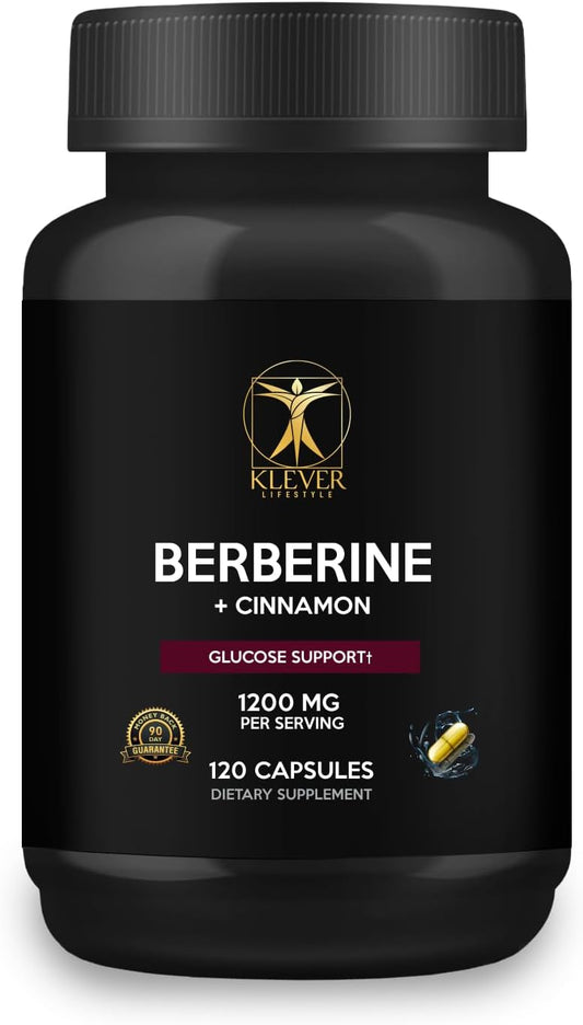 Berberine Supplement for Immune Support - 120 Capsules, 1200mg - Gluten Free & Vegan - Klever Lifestyle