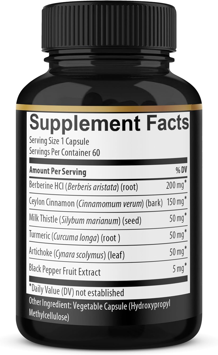 Berberine with Ceylon Cinnamon, Turmeric, Milk Thistle, Artichoke, Black Pepper - 60 Capsules - BoostGo Australia
