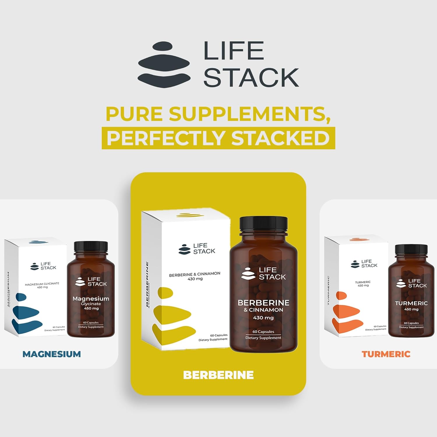 Berberine with Cinnamon Capsules for Healthy Metabolism | Non-GMO, Gluten-Free Supplement | 60 Capsules in Glass Bottle