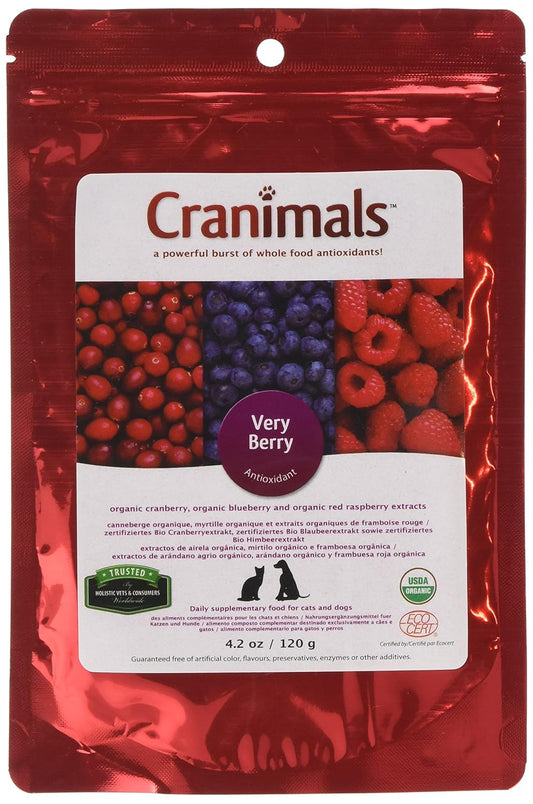 Berry Antioxidant Superfood Powder for Dogs and Cats - Natural Boost from Cranberries, Raspberries, and Blueberries - 120g Bag
