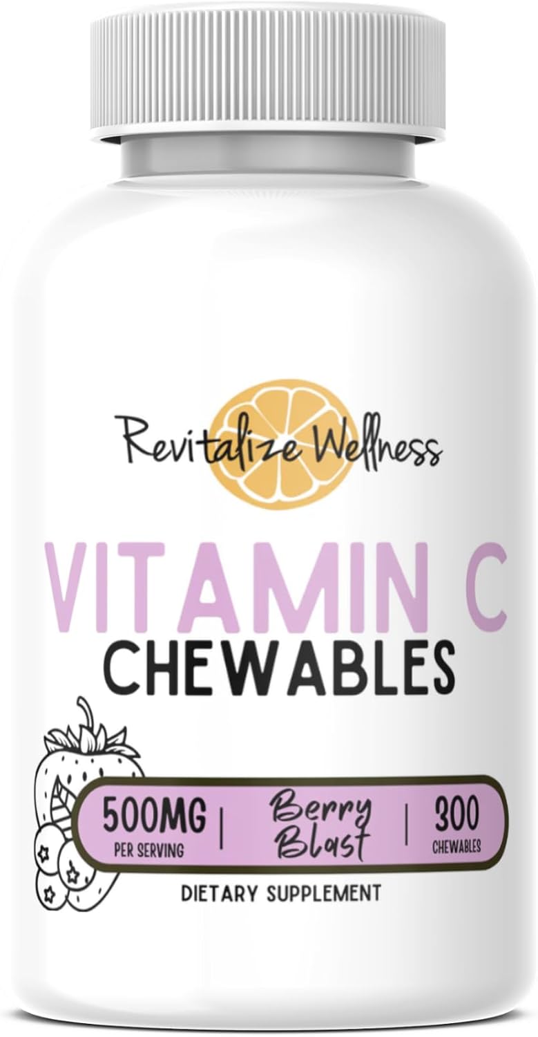 Berry Blast Flavor Vitamin C Chewables - 500 mg Ascorbic Acid - 60 Servings for Revitalized Wellness
