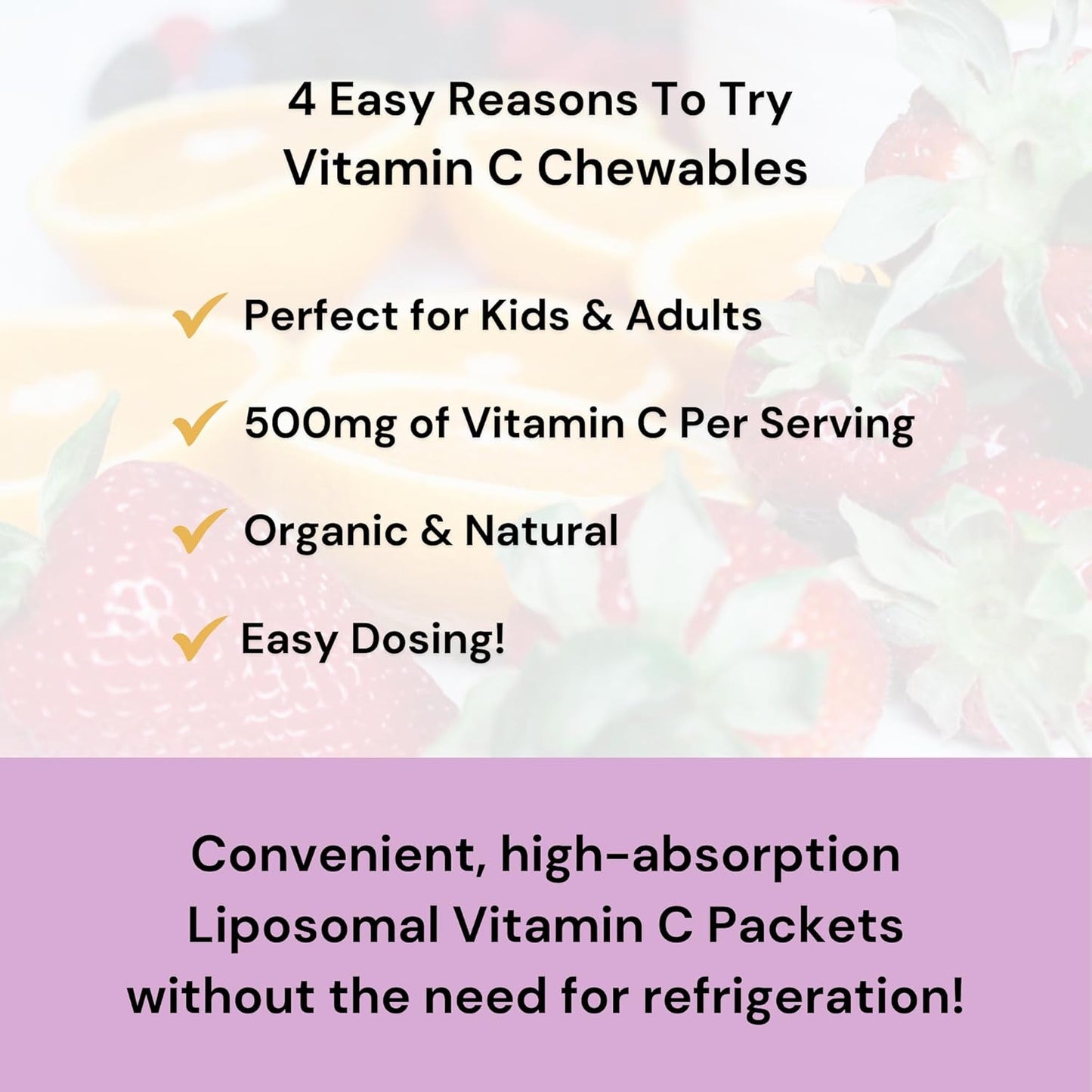 Berry Blast Flavor Vitamin C Chewables - 500 mg Ascorbic Acid - 60 Servings for Revitalized Wellness