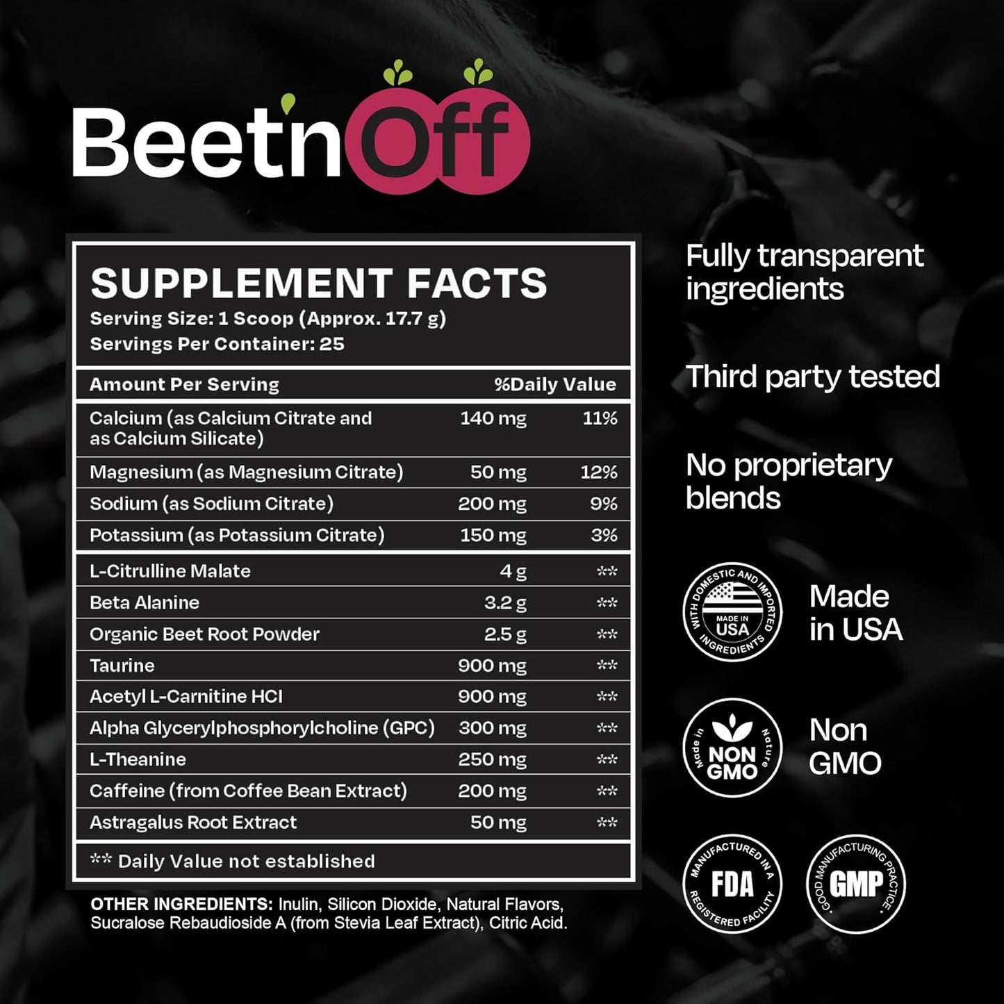 Berry Bliss BeetnOff Climax Pre-Workout Powder - Beet-Based Energy Supplement with L-Citrulline Malate, Beta-Alanine, & Caffeine - 25 Servings for Men & Women