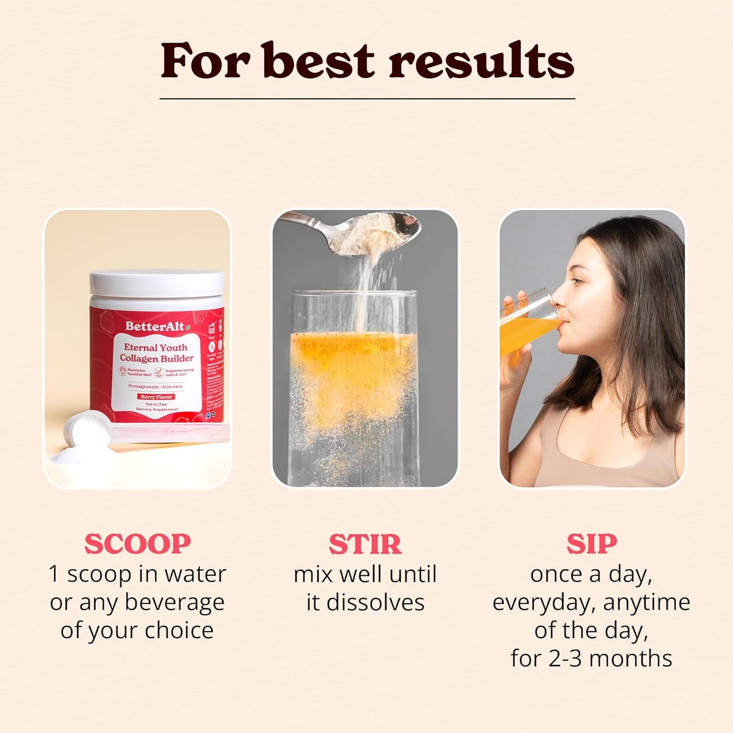 Berry Flavor Eternal Youth Collagen Builder - 200g for Radiant Skin - Boost Collagen & Antioxidant Support - No Sugar & Additives