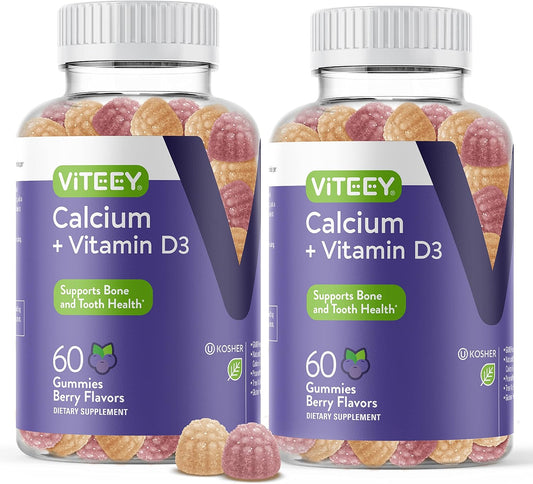 Berry Flavored Calcium Gummies with Vitamin D3 for Bone & Tooth Health - Chewable, Kosher, Gluten Free for Women, Men & Teens - BoostGo Australia
