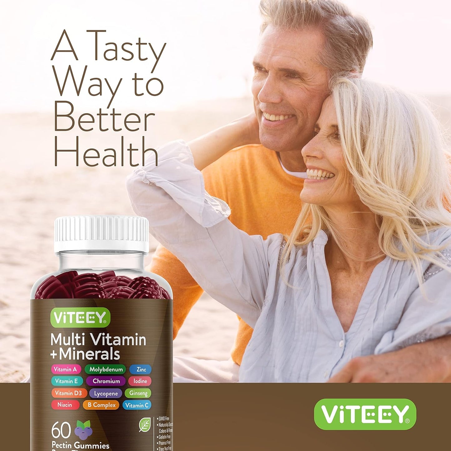 Berry Flavored Immune Support Gummies for Adults & Teens - 12 Daily Vitamins & Minerals with Vitamin C, D3, E, A, Zinc - Vegetarian & Gluten Free