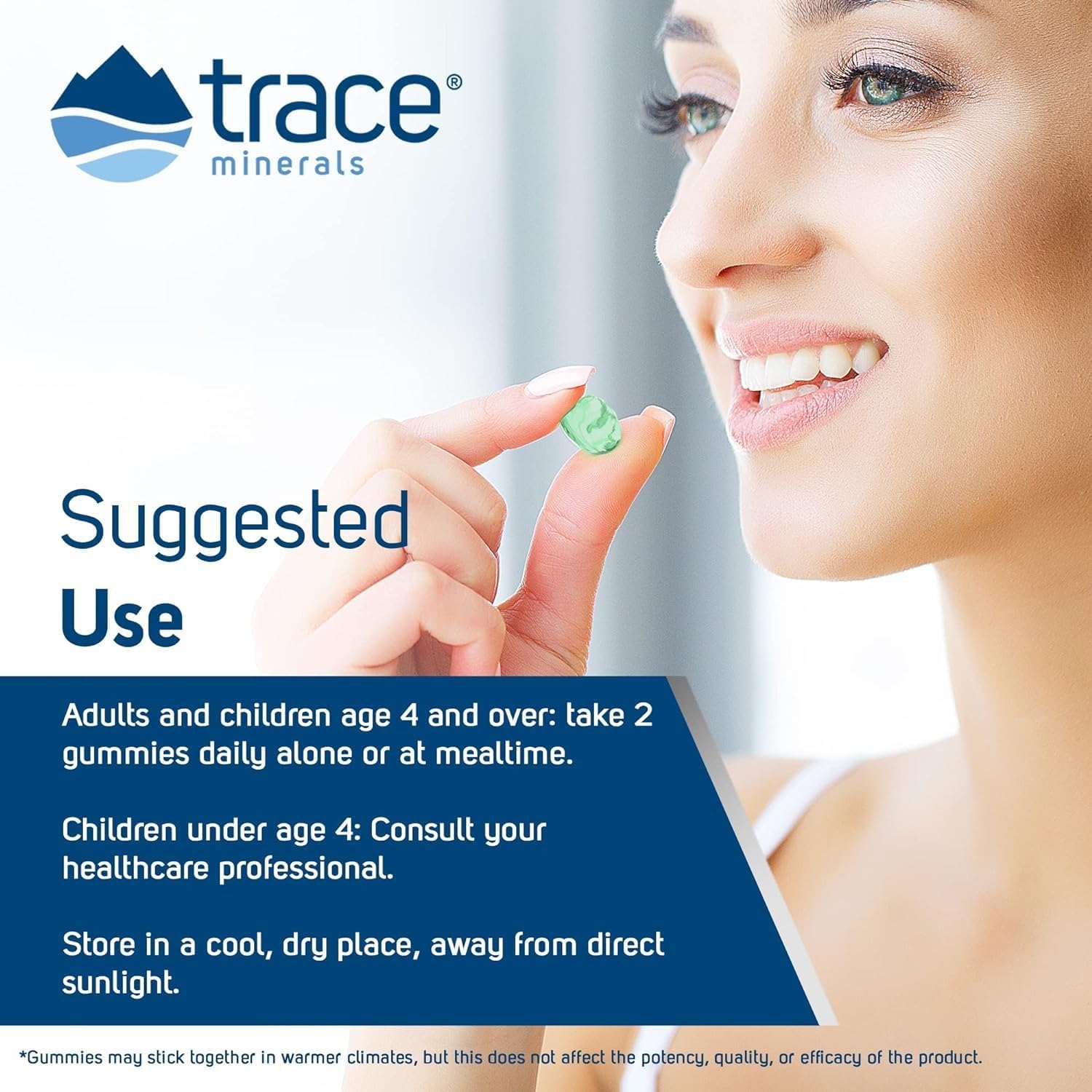 Berry Flavored Trace Minerals Chlorophyll Gummies, 100mg - Promotes Digestive, Immune & Skin Health - Natural Energy & Cell Function Support - High Absorption, 60 Gummies