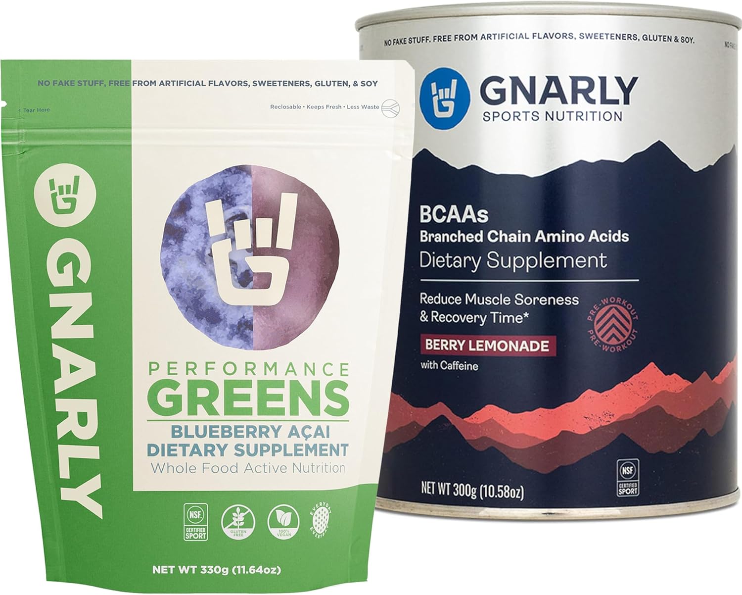 Berry Lemonade BCAAs and Blueberry Açai Performance Greens Bundle (22.22 oz)
