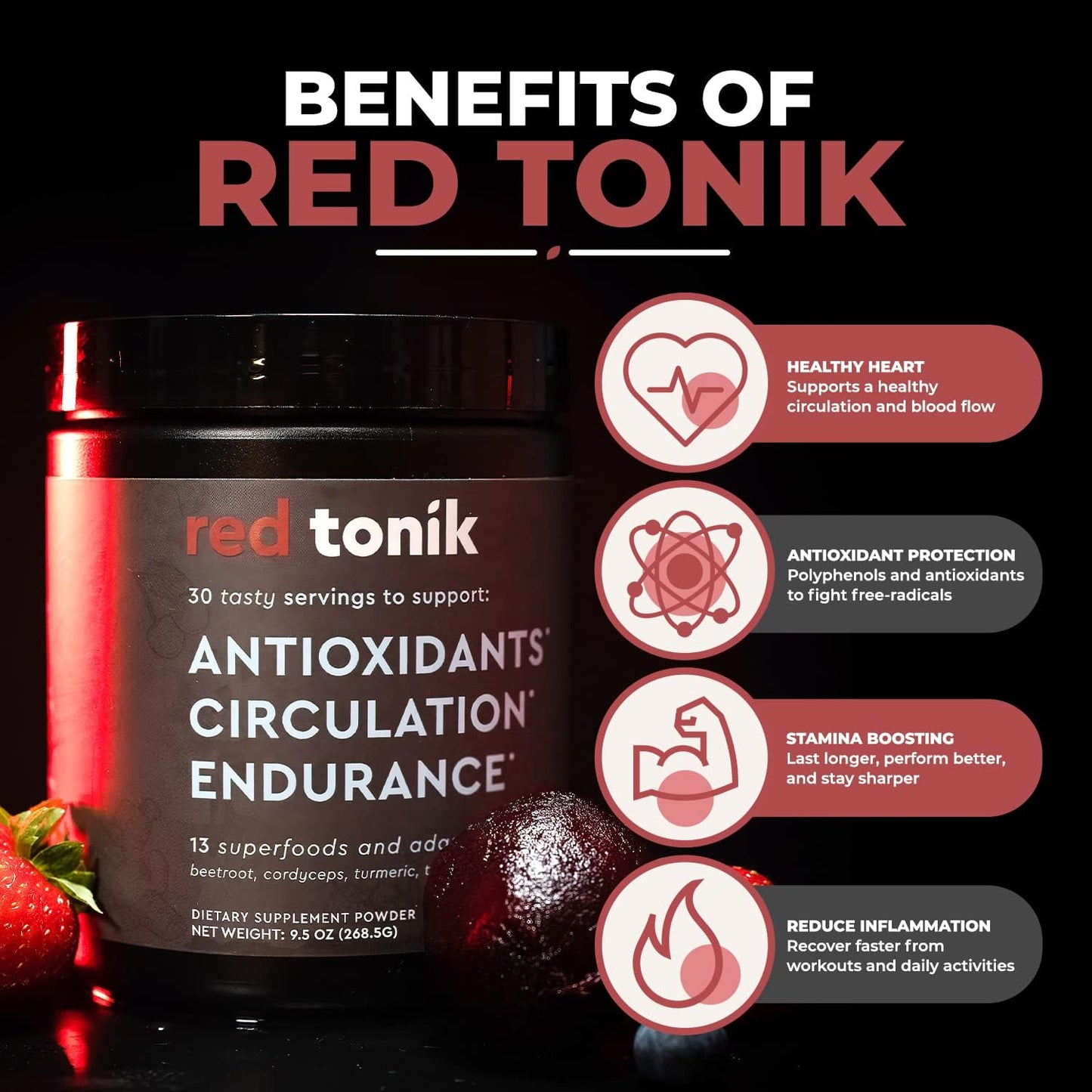 Berry Lemonade Superfood Powder with Probiotics and Prebiotics - SUPERGREEN TONIK