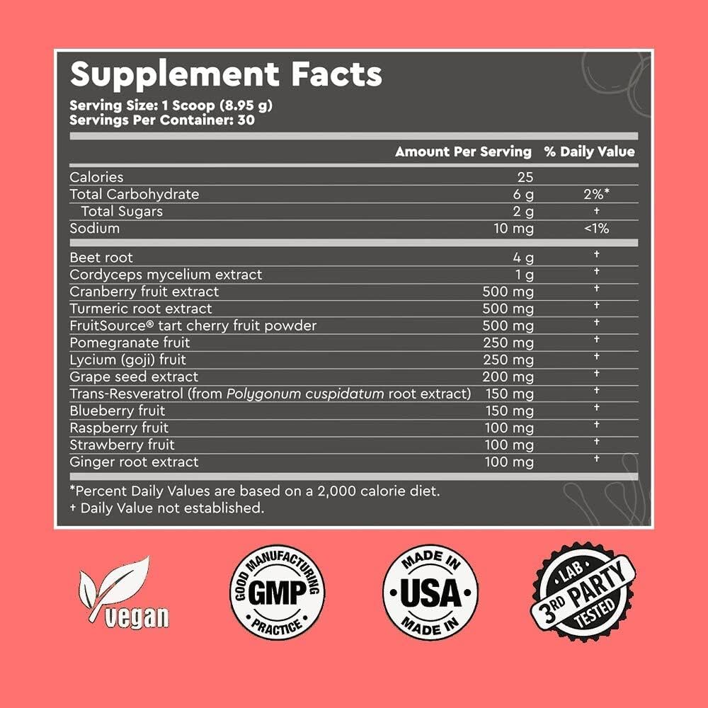 Berry Lemonade Superfood Powder with Probiotics and Prebiotics - SUPERGREEN TONIK