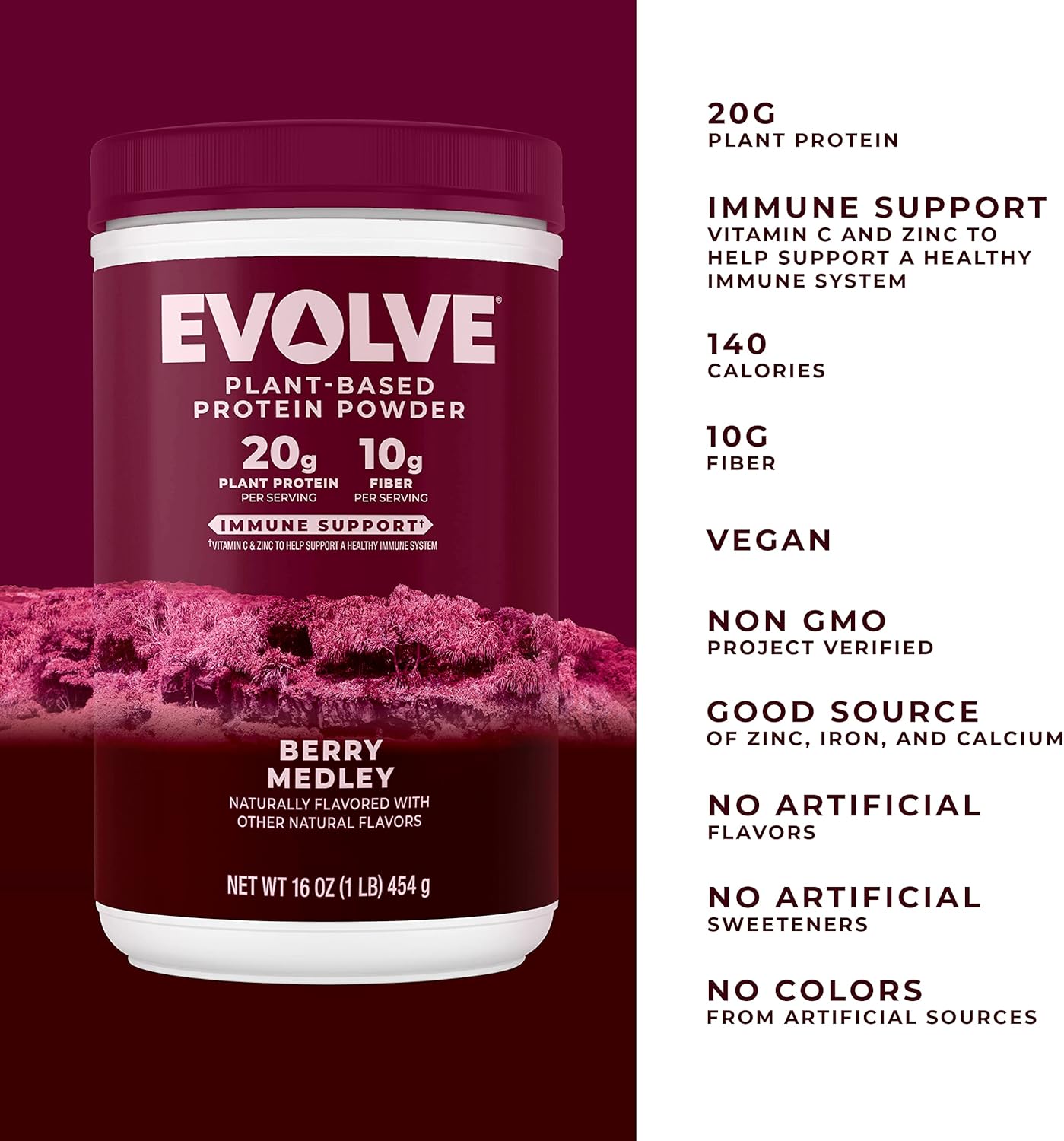 Berry Medley Evolve Protein Powder - 20g Protein, 1lb