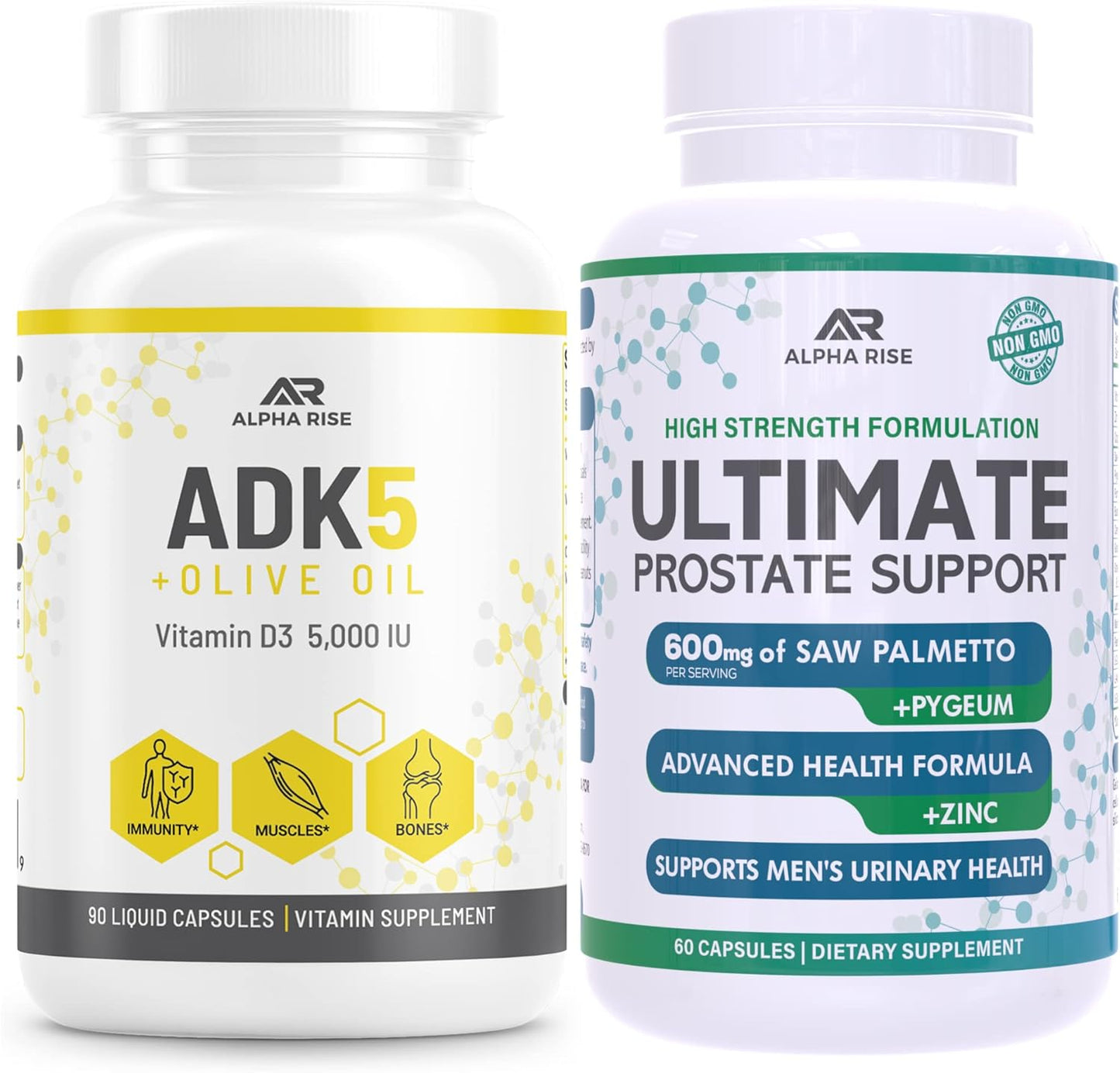 Best Over-The-Counter Prostate Health Supplement for Men - Alpha Rise ADK 5 Vitamin Support