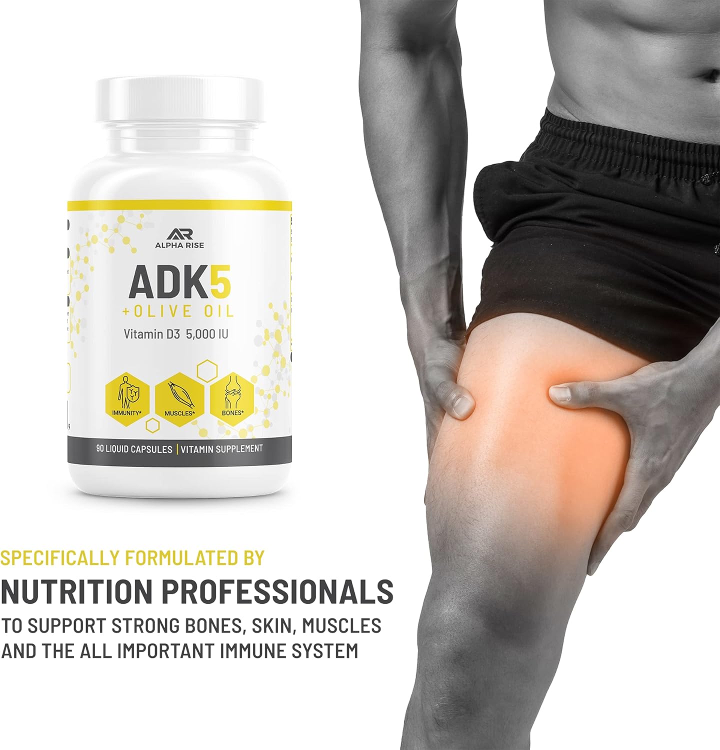 Best Over-The-Counter Prostate Health Supplement for Men - Alpha Rise ADK 5 Vitamin Support