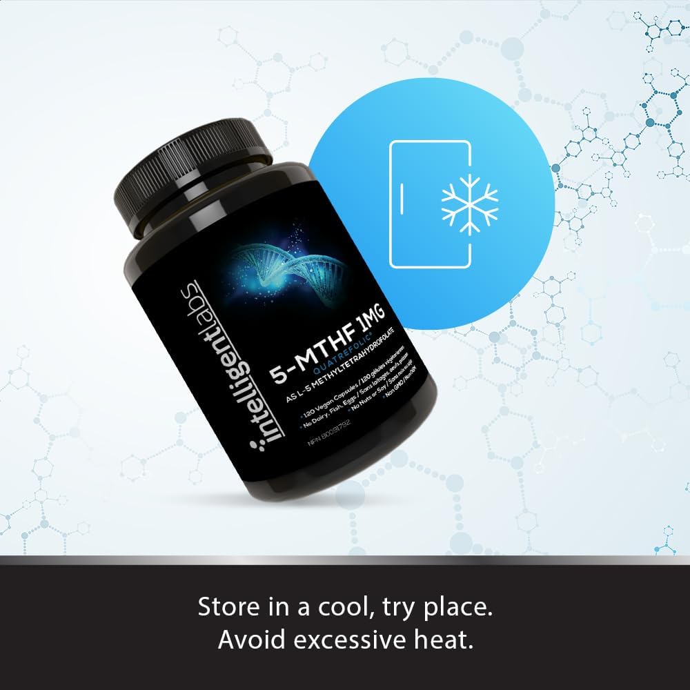 Best Value 5-MTHF Methylfolate Supplement 1MG - 120 Capsules, 4 Months Supply - Activated Folate - Quatrefolic Acid - 1000mcg Folic Acid