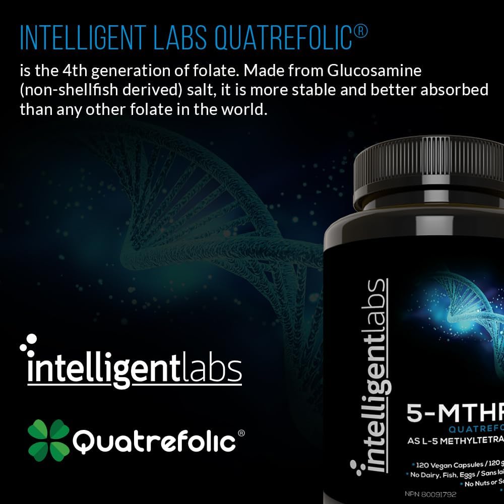 Best Value 5-MTHF Methylfolate Supplement 1MG - 120 Capsules, 4 Months Supply - Activated Folate - Quatrefolic Acid - 1000mcg Folic Acid