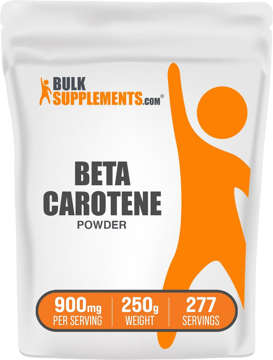 Beta Carotene Powder 900mg - Immune & Eye Support Supplements - Gluten Free - 250g (8.8 oz) - Pack of 1