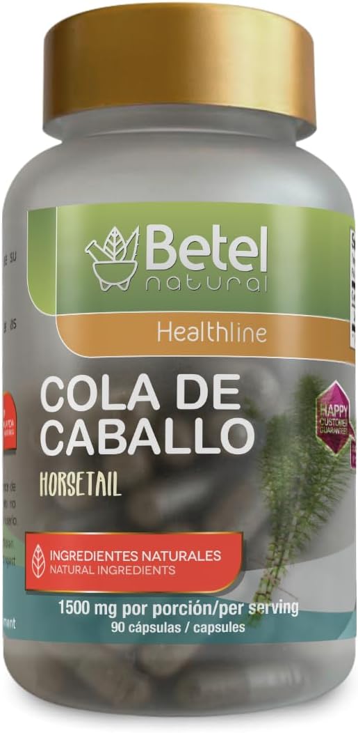 Betel Natural Premium Horsetail Herbal Capsules - 1500mg for Healthy Nails, Skin, and Hair