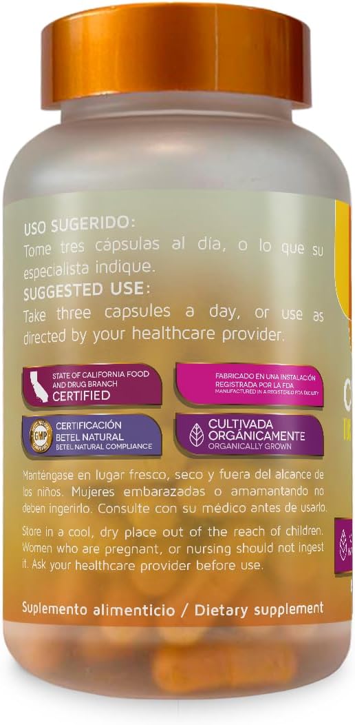 Betel Natural Premium Turmeric Curcuma Capsules - 1500 mg per Serving - 90 Capsules
