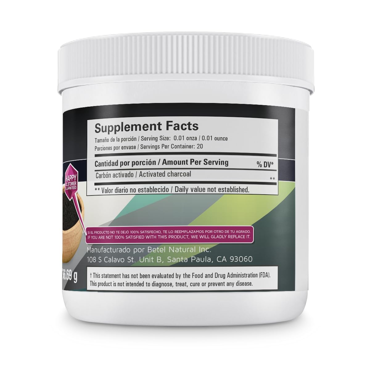 Betel Natural Premium Ultra Fine Activated Charcoal Powder - 100% Pure, 2 Oz