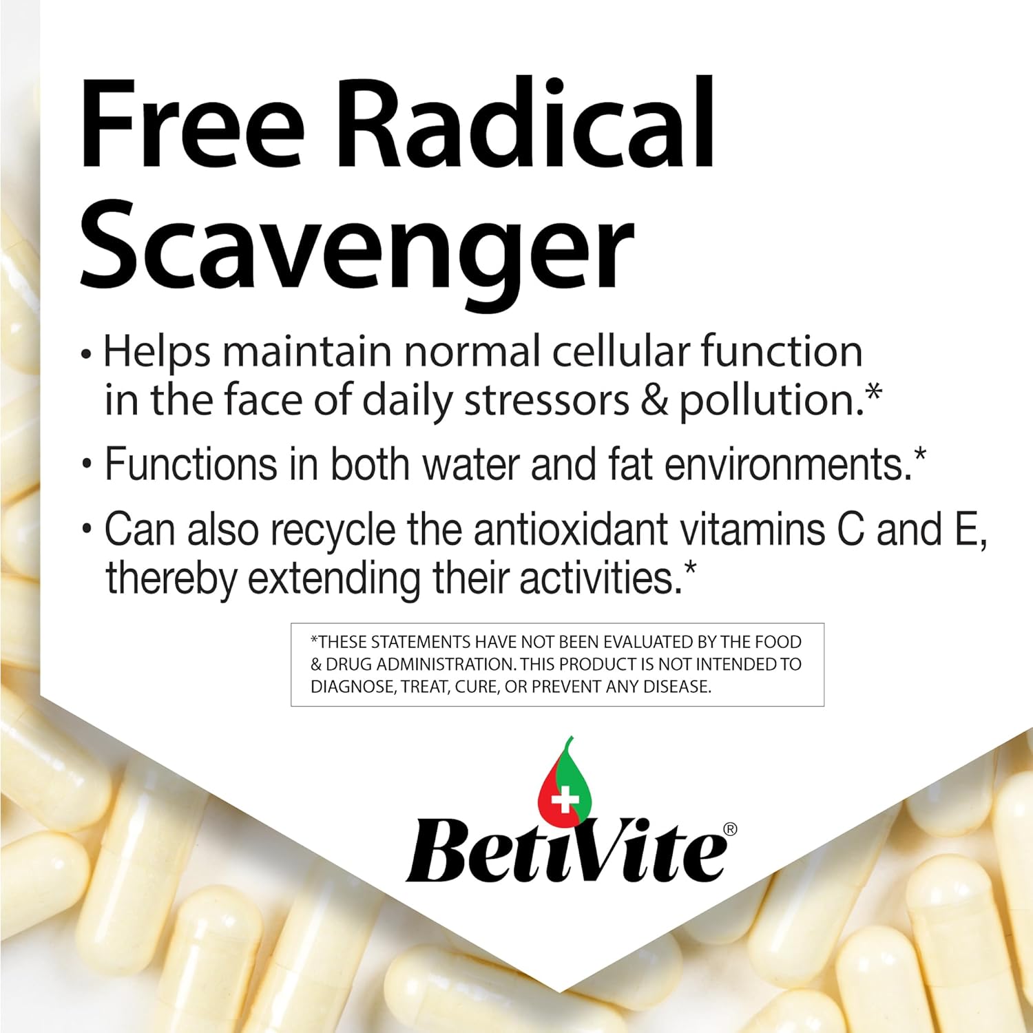 BetiVite Alpha Lipoic Acid 250 mg Supplements - 60 Vegetarian Capsules