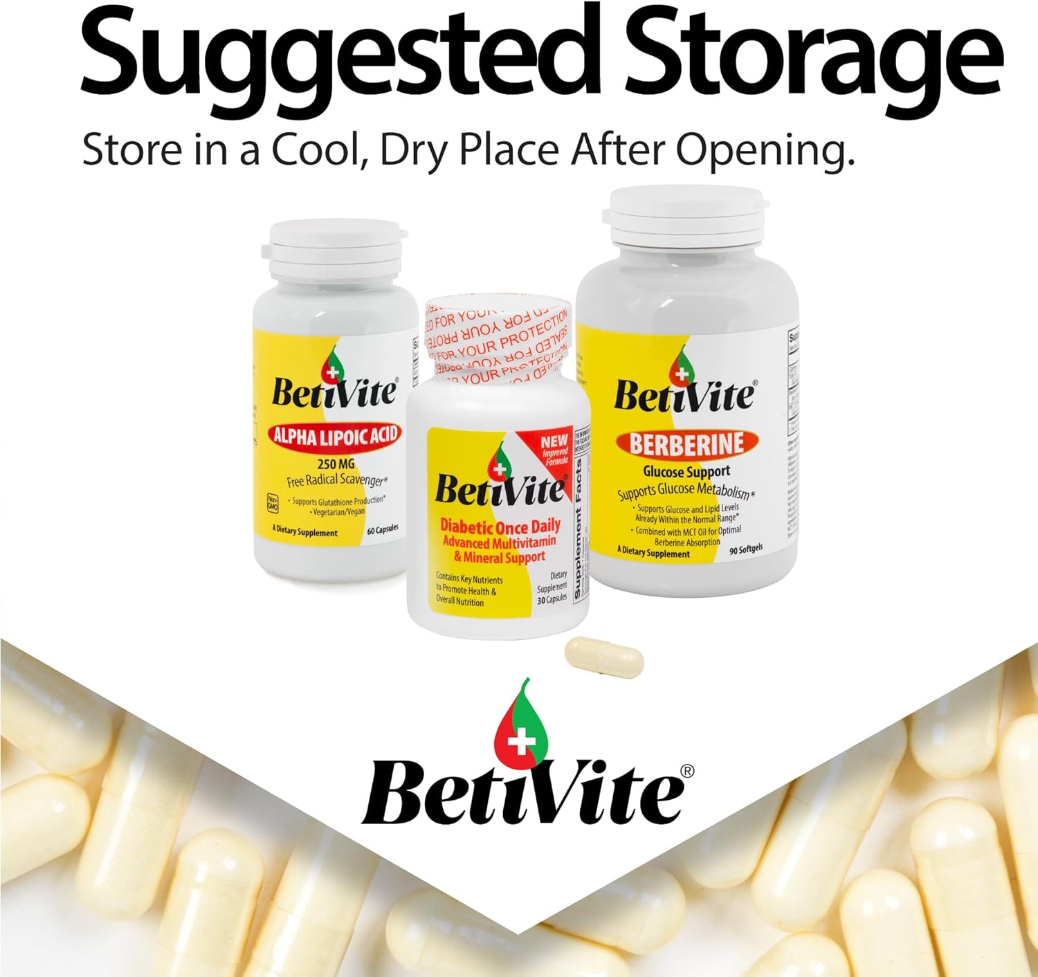 BetiVite Alpha Lipoic Acid 250 mg Supplements - 60 Vegetarian Capsules