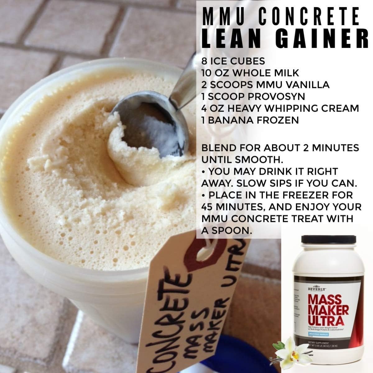 Beverly International Mass Maker Ultra Chocolate 3lb: Lean Mass Builder with Milk Protein Isolate, Whey Protein Isolate, Egg, MCT Oil, Clean Carbs.