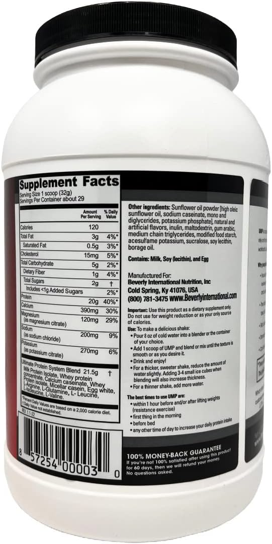 Beverly International UMP Angel Food Cake Protein Powder - Lean Muscle Builder with Easy Digestion (32.8 oz)