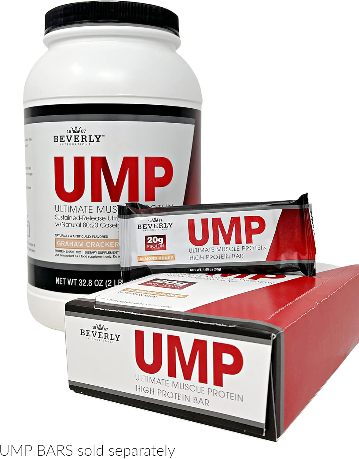 Beverly International UMP Protein Powder, Graham Cracker Flavor, 2lb .8oz - Whey-Casein Blend for Lean Muscle Support, Easy Digestion, No Bloating