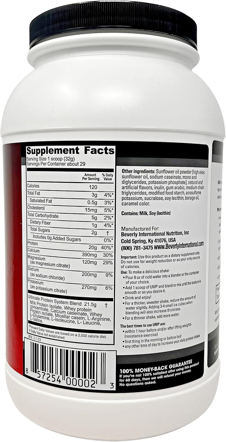 Beverly International UMP Protein Powder, Graham Cracker Flavor, 2lb .8oz - Whey-Casein Blend for Lean Muscle Support, Easy Digestion, No Bloating