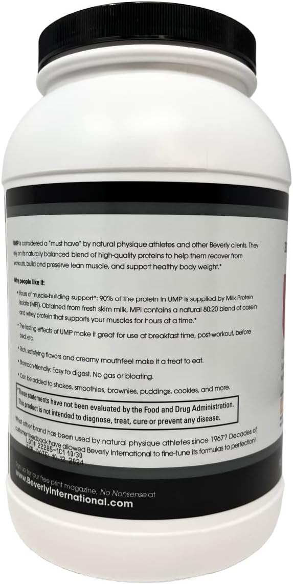 Beverly International UMP Protein Powder, Graham Cracker Flavor, 2lb .8oz - Whey-Casein Blend for Lean Muscle Support, Easy Digestion, No Bloating