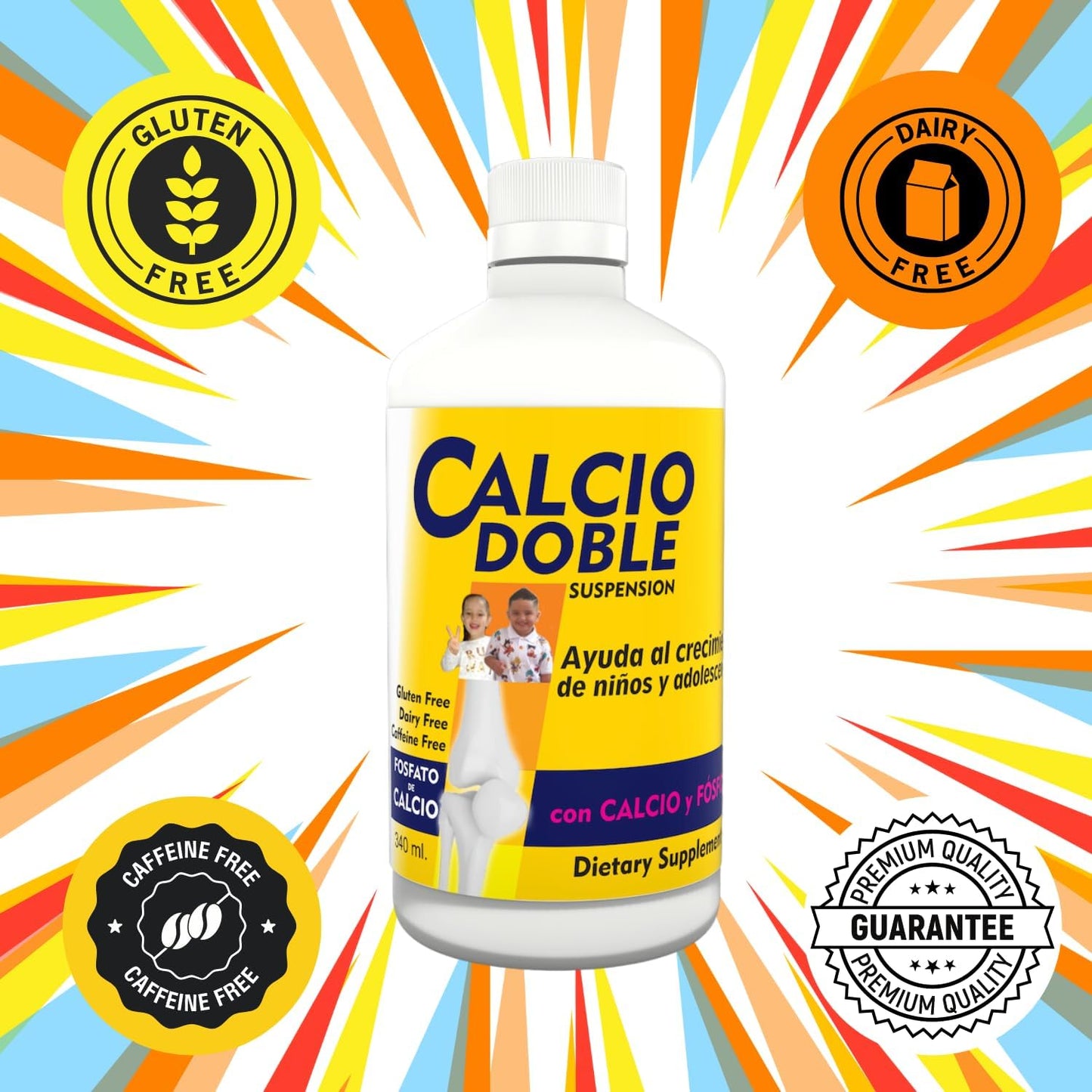 Beyodexa B Calcio Doble for Kids and Teens with Calcium and Phosphorus, 11.5 fl oz