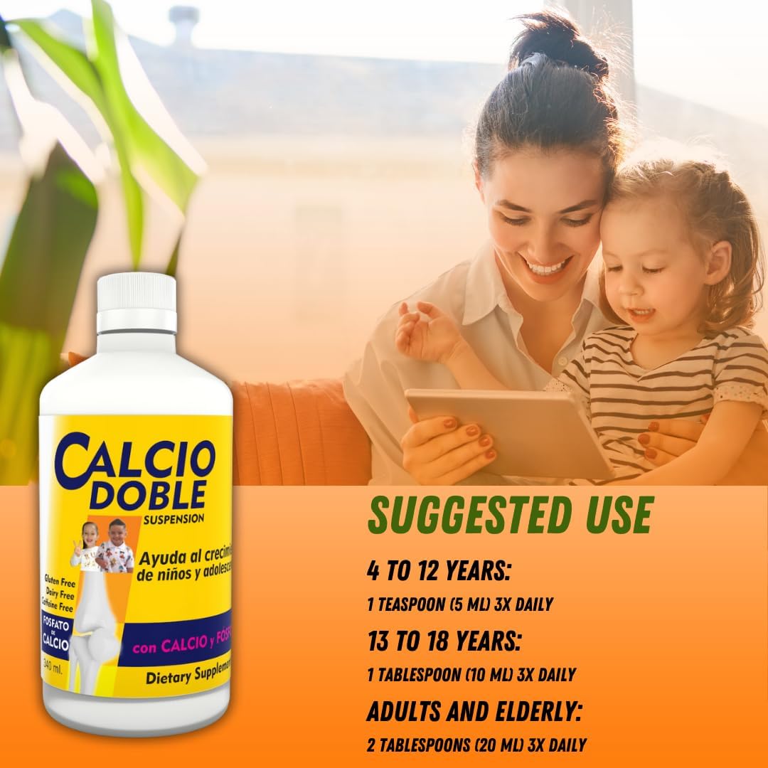 Beyodexa B Calcio Doble for Kids and Teens with Calcium and Phosphorus, 11.5 fl oz