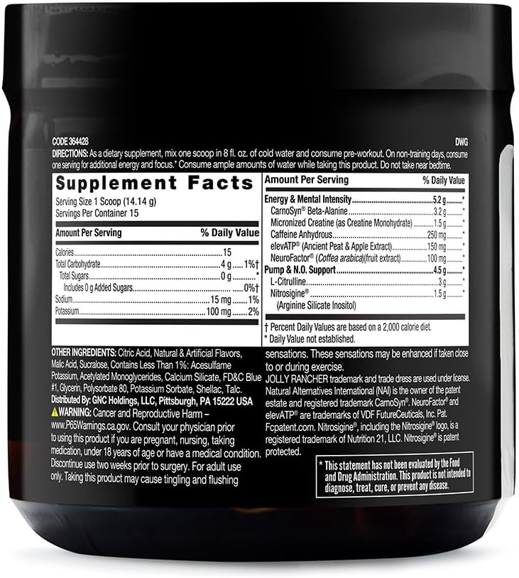 Beyond Raw Lit Blue Raspberry Pre-Workout Supplement - 15 Servings, Clinically Dosed