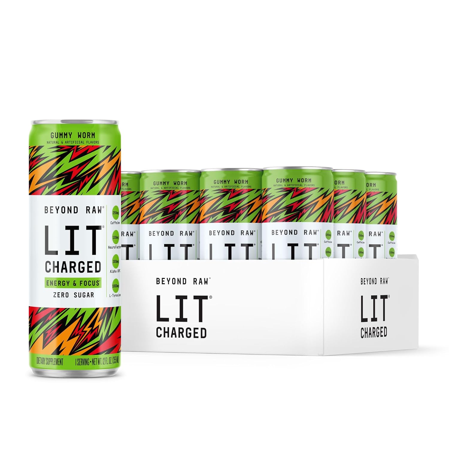 Beyond Raw Lit Charged Gummy Worm Pre-Workout Supplement