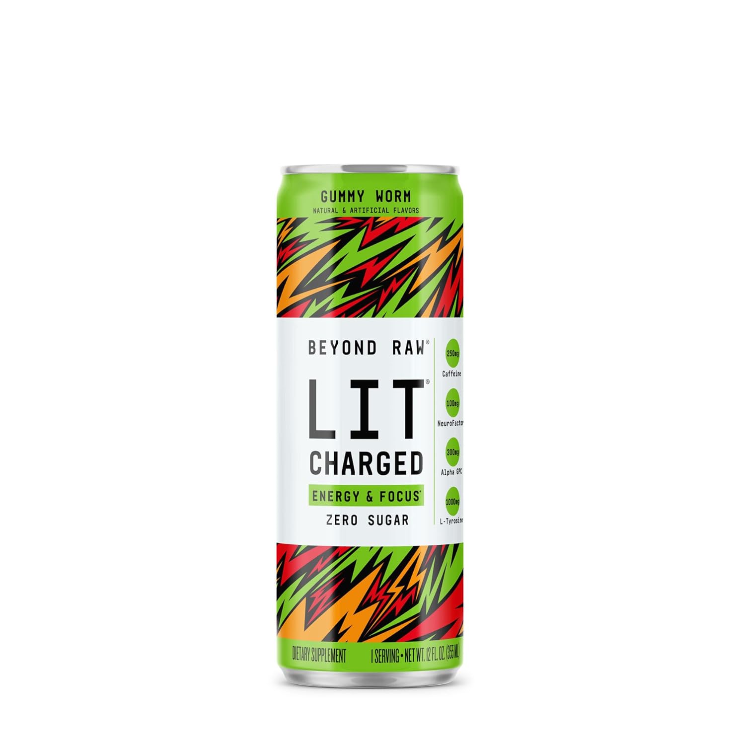 Beyond Raw Lit Charged Gummy Worm Pre-Workout Supplement