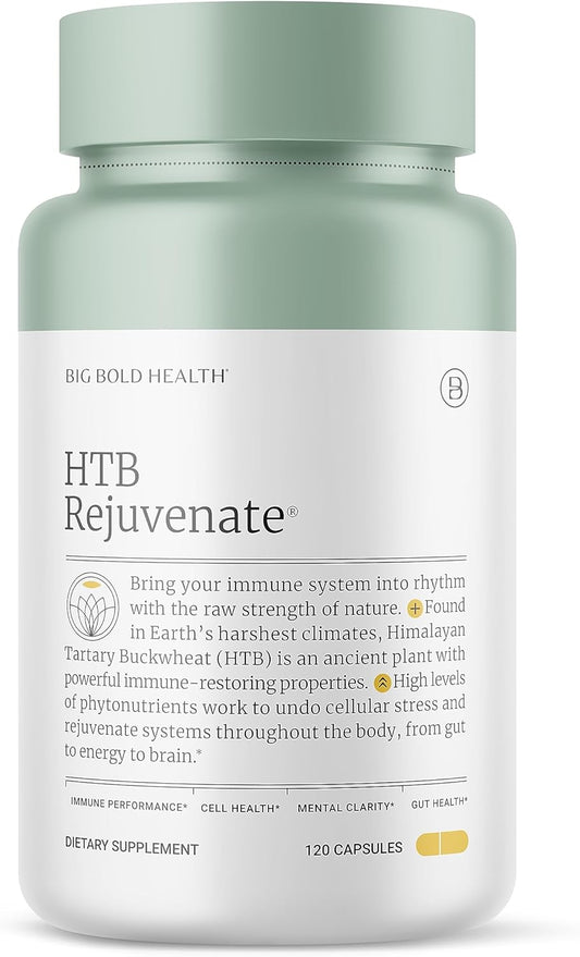 Big Bold Health HTB Rejuvenate - 2 Month Supply - Immune Support Supplement with Himalayan Tartary Buckwheat (120 Capsules)