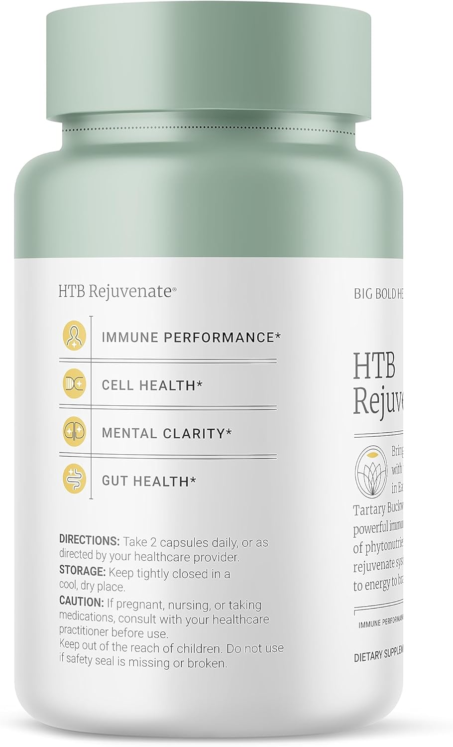 Big Bold Health HTB Rejuvenate - 2 Month Supply - Immune Support Supplement with Himalayan Tartary Buckwheat (120 Capsules)