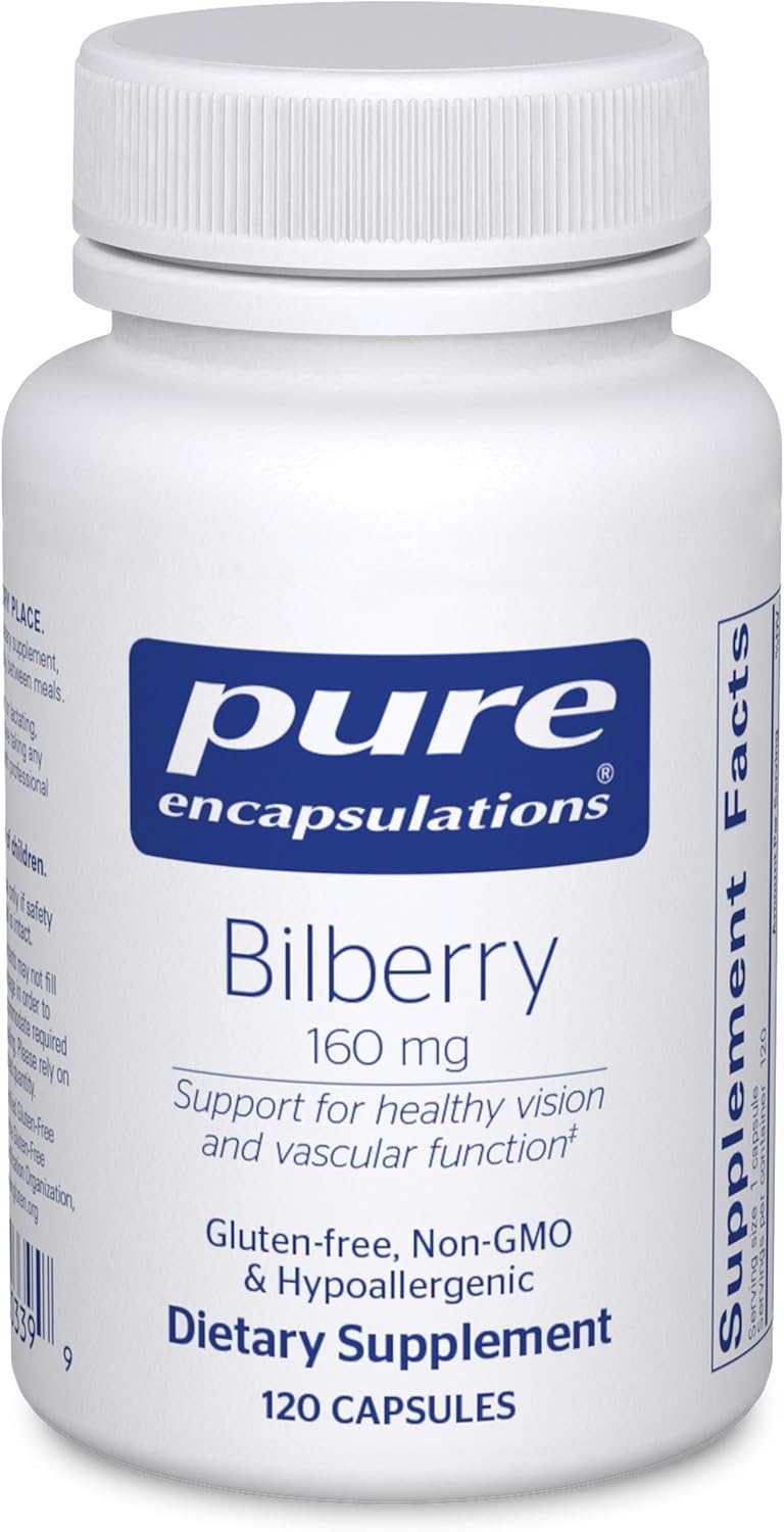Bilberry 160 mg Capsules for Visual and Vascular System Support - 120 Count