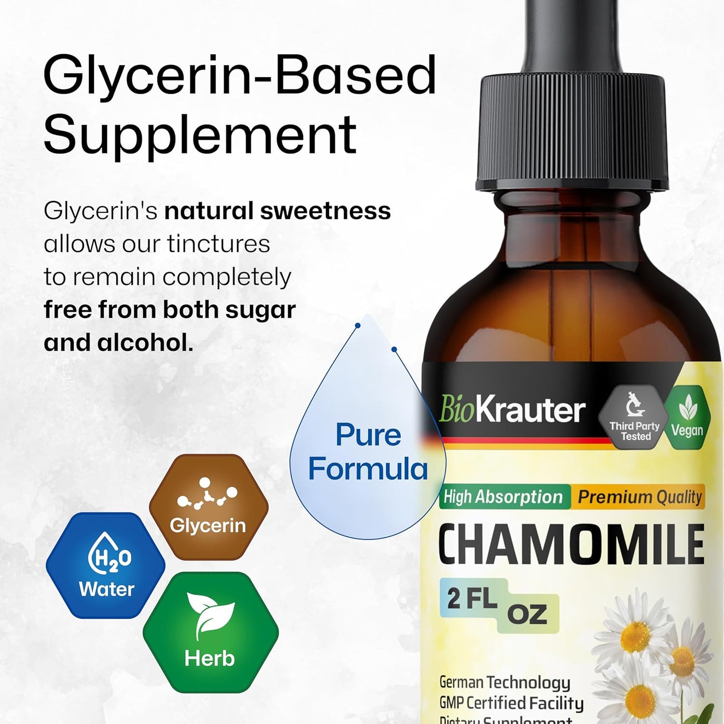 BIO KRAUTER Ashwagandha and Chamomile Tincture Bundle - 2 Fl. Oz. Each