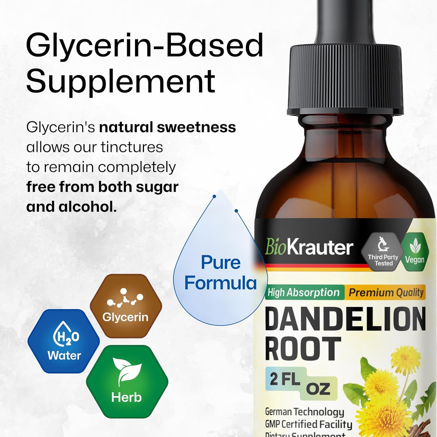 BIO KRAUTER Cayenne Pepper and Dandelion Tincture Bundle - 6 Fl. Oz.