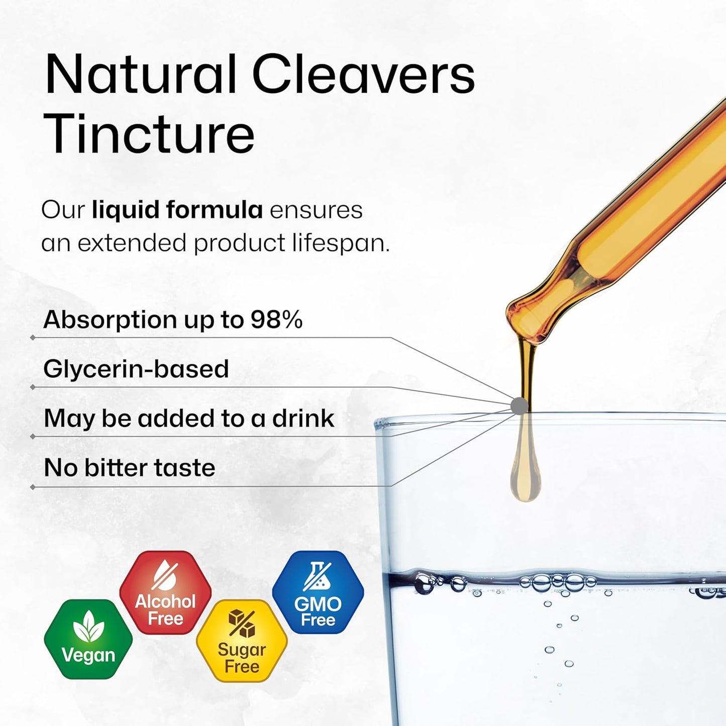 BIO KRAUTER Cleavers Herb Tincture Extract - Natural Alcohol and Sugar Free Detox - Vegan 4 Fl.Oz.