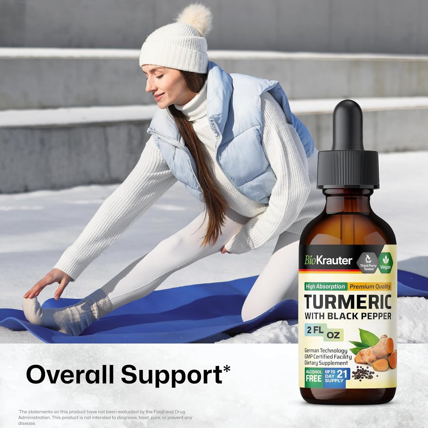 BIO KRAUTER Leg Cramps Capsules and Turmeric Tincture Bundle for Muscle Relief