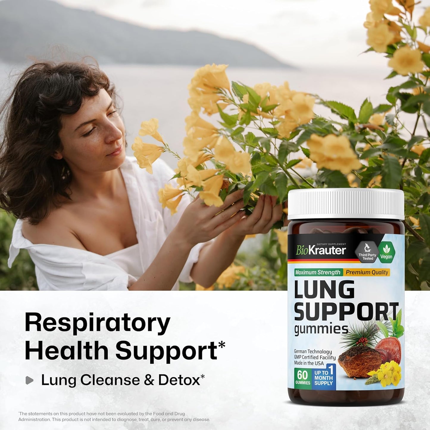 BIO KRAUTER Mullein and Lung Support Gummies - 120 Count